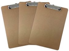 Trade Quest Letter Size mdf Clipboard 3 Pack